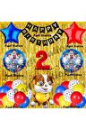 Paw Patrol Balon Set 2 Yaş Paw Petrol Rubble Kırmızı Konsept Doğum Günü Parti Folyo Balon Seti