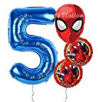 Spiderman Örümcek Adam Konsept 5 Yaş Doğum Günü Balon Set Spiderman Parti Balonları Spiderman Tema