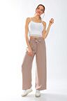 Kadın Beli Lastikli Bol Paça Cotton Pamuklu Pantolon