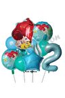 Deniz Kızı Ariel 2 Yaş Mavi Renk Balon Set Little Mermaid Balloon Deniz Kızı Ariel Doğum Günü Seti