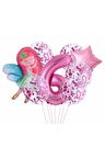 Peri Kızı Yıldız 6 Yaş Balon Set Demet Balon Folyo Set Peri Kızı Konsept Set Yaş Balon Set