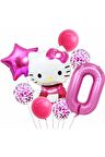 Hello Kitty 0 Yaş Balon Set Yıldız Balon Folyo Set Konsept Doğum Günü Set Yaş Balon Set