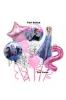 Karlar Ülkesi Frozen Elsa 2 Yaş Pembe Renk Doğum Günü Konsept Balon Set Frozen Elsa Doğum Günü Seti