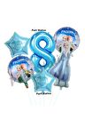 Frozen Karlar Ülkesi Elsa Konsept Doğum Günü Balon Set 8 Yaş Elsa Karlar Ülkesi Temalı Balon Set