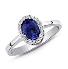 Pırlanta Safir Taşlı Yüzük