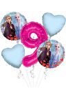 Frozen 9 Yaş Balon Set Elsa Balon Folyo Balon Set Konsept Karlar Ülkesi Doğum Günü Set Yaş Balon
