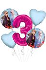 Frozen 3 Yaş Balon Set Elsa Balon Folyo Balon Set Konsept Karlar Ülkesi Doğum Günü Set Yaş Balon