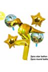 Dinazor Konsept 7 Yaş Balon Set T-rex Dinazor Konsept Doğum Günü Set Yaş Balon Set