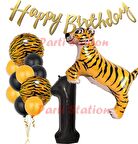 Safari Konsept Kaplan 1 Yaş Balon Seti Kaplan Parti Konsept Doğum Günü Balon Set Jungle Kaplan Balon