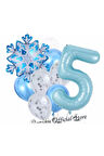 Kar Tanesi Frozen Elsa Kış Konsept Snowflake 5 Yaş Balon Konsept Doğum Günü Set Yaş Balon Set