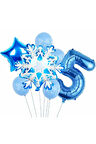 Kar Tanesi Frozen Elsa Kış Konsept Snowflake 9 Yaş Balon Konsept Doğum Günü Set Yaş Balon Set
