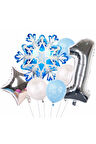 Kar Tanesi Frozen Elsa Kış Konsept Snowflake 8 Yaş Balon Konsept Doğum Günü Set Yaş Balon Set