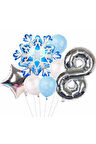 Kar Tanesi Frozen Elsa Kış Konsept Snowflake 8 Yaş Balon Konsept Doğum Günü Set Yaş Balon Set