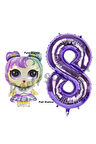 LOL Bebek 2 Yaş Balon ve Mor Rakam Balon Doğum Günü Parti Set