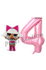Diva LOL Bebek 9 Yaş Balon ve Pembe Rakam Balon Doğum Günü Parti Set