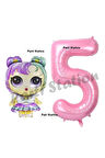 LOL Bebek 4 Yaş Balon ve Pembe Rakam Balon Doğum Günü Parti Set