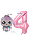 Prenses LOL Bebek 5 Yaş Balon ve Pembe Rakam Balon Doğum Günü Parti Set