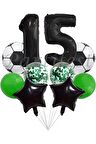 Futbol Konsept 15 Yaş Balon Set Maç Konsept Doğum Günü Set Yaş Balon Set