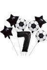 Futbol Konsept 7 Yaş Balon Set Maç Konsept Doğum Günü Set Yaş Balon Set