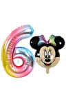 Minnie Mouse 1 Yaş Balon Set Minnie Mouse Konsept Balon ve Rengarenk Rakam Balon Set