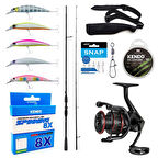 YekOutdoor Okuma Profesyonel Spin/LRF Seti Okuma Psycho Stick Game 243cm Ex-Fast 15-40gr 2 Parça Olta Kamışı&Okuma Ceymar HD CHD-2500A Matt Black 7+1BB Olta Makinesi