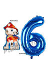 Paw Patrol İtfaiye Köpek Marshall 9 Yaş Balon ve Lacivert Rakam Balon Doğum Günü Set