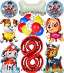 Paw Patrol 8 Yaş Balon Set Paw Petrol Marshall Chase Skye Rubble Doğum Günü Parti Folyo Balon Seti