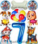 Paw Patrol 7 Yaş Balon Set Paw Petrol Marshall Chase Skye Rubble Doğum Günü Parti Folyo Balon Seti