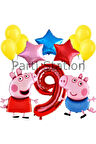 Peppa Pig Konsept 6 Yaş Yıldız Balon Set Pembe Domuz Peppa Pig George Tema Doğum Günü Folyo Balon