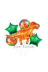 Dinozor Konsept Turuncu T-Rex Dinozor  Balon Set Dinosaur Balloon Birthday Party Set