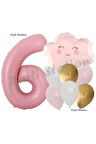 Pembe Bulut Gökkuşağı 4 Yaş Balon Doğum Günü Parti Balon Set