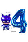 Pijamaskeliler Yaş Balon Seti Pjmasks Konsept Helyum Balon Set Pijamaskeli Doğum Günü Set