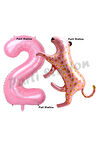 Pembe Leopar 6 Yaş Balon Set Pembe Leopar Safari Konsept Doğum Günü Parti Balon Set