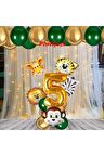 Safari Hayvanlar 5 Yaş Balon Set Safari Konsept Helyum Balon Set Safari Doğum Günü Set