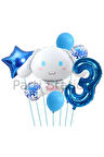 Sanrio Kuromi Cinnamon 1 Yaş Balon Set Anime Hello Kitty Kuromi Cinnamon Konsept Doğum Günü Balon