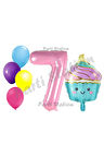 Dondurma Cupcake Konsept 1 Yaş Doğum Günü Balon Set İce Cream Pastane Şeker Tema Doğum Günü Balon