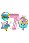 Pastane Şeker Dondurma Cupcake Konsept 7 Yaş Doğum Günü Balon Set İce Cream Tema Doğum Günü Balon