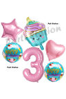 Pastane Şeker Cupcake Konsept 5 Yaş Doğum Günü Balon Set İce Cream Tema Doğum Günü Balon