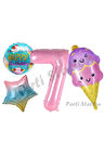 Pastane Dondurma Konsept 5 Yaş Doğum Günü Balon Set İce Cream Şeker Tema Doğum Günü Balon