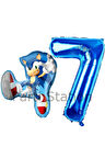Tilki Sonic ve Lacivert Rakam Balon 3 Yaş Balon Set Tilki Sonic Boom Konsept Doğum Günü Balon Set