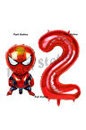Spiderman 8 Yaş Balon Ve Kırmızı Rakam Balon Doğum Günü Parti Set Örümcek Adam Balon Set