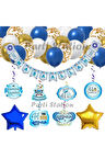 Sünnet Balon Seti Maşallah Yazısı Sünnet Parti Balon Set Maşallah Banner Lacivert Yıldız Parti Seti