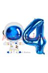 Uzay Astronot Konsept 4 Yaş Balon Set Uzay Astronot ve Lacivert Rakam Balon Doğum Günü Balon Set