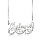 Gümüş Meleğim Yazılı Kalpli Kadın Kolye