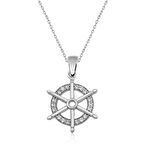 Gümüş Gemi Dümeni Kolye 