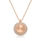 Gümüş Oval Fırfır Kadın Kolye 