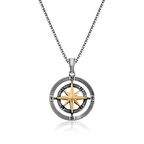 Gümüş Pusula Unisex Kolye