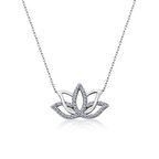 Gümüş Lotus Çiçeği Kolye 