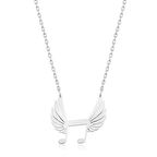 Gümüş Nota Kanatları Kadın Kolye