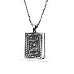 Gümüş Kare İçi Açılabilen Muhammed Muskalık Kolye